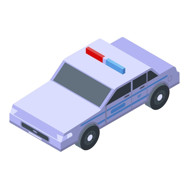Icône de voiture de police de patrouille Isométrique de l'icône vectorielle de voiture de police de patrouille pour la conception de sites Web isolée sur fond blanc