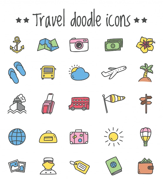 Icône De Voyage Dans Le Style Doodle