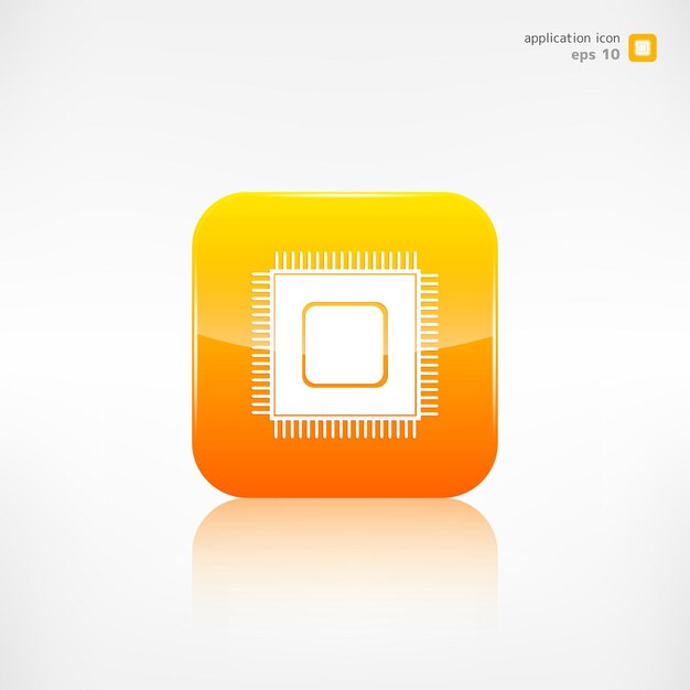Vecteur icône web de la puce électronique bouton d'application