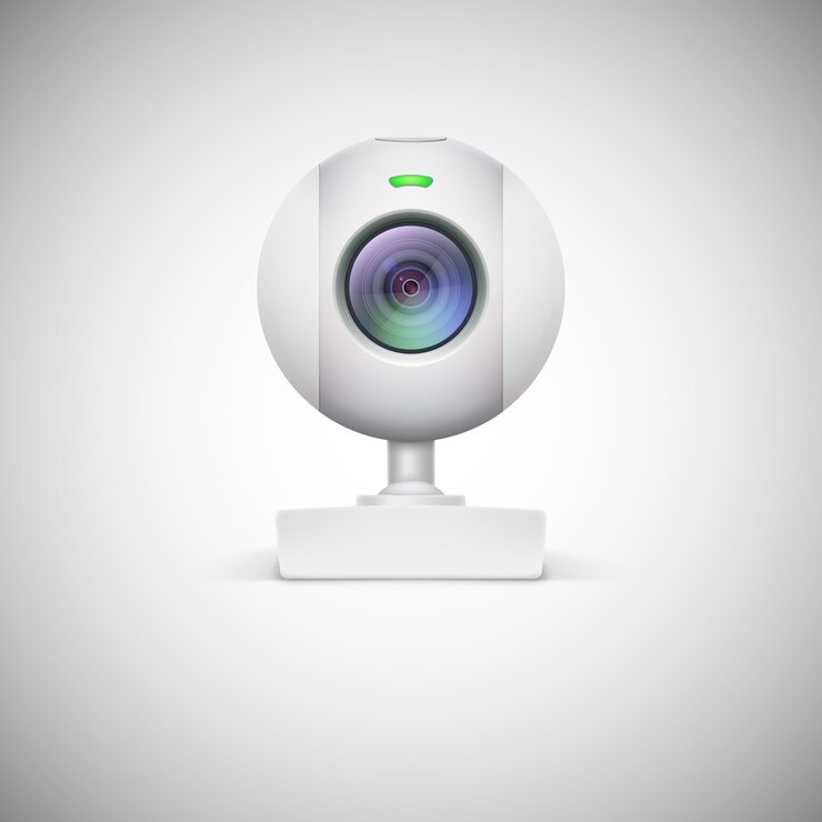 Icône de webcam blanc réaliste.