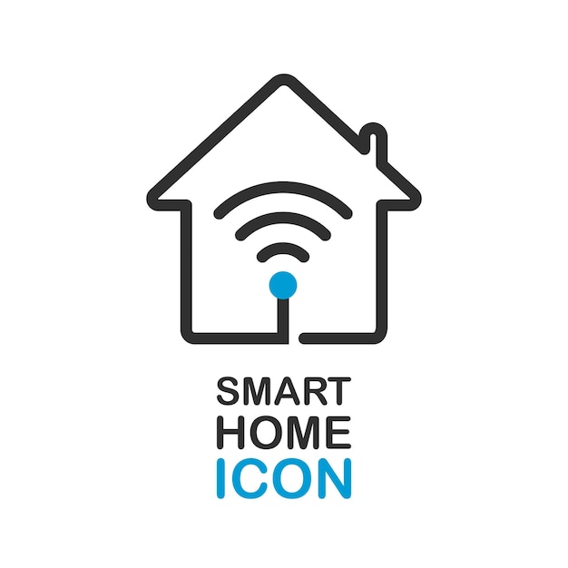 Vecteur icône wi-fi maison intelligente concept de contrôle sans fil de la maison système technologique bouton utilisateur vector