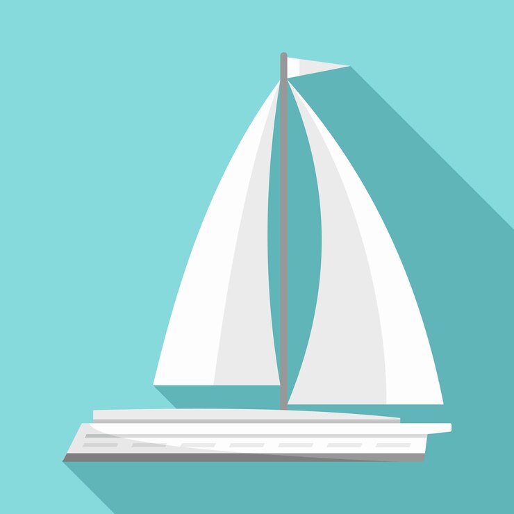 Vecteur icône de yacht blanc illustration plate de l'icône de vecteur de yacht blanc pour la conception de sites web