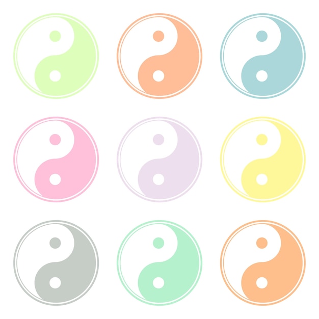 Une Icône De Yin Yang Colorée
