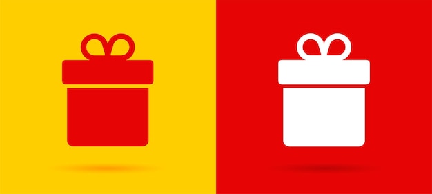 Icônes De Boîte Cadeau étiquettes De Prix De Couleurs Jaune Et Rouge Vif Pour La Promo Sle Pour Les Marchés