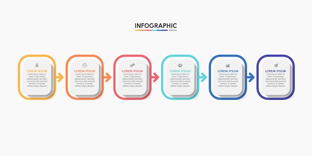 Icônes De Chronologie Infographique D'entreprise Conçues Pour Le Modèle De Fond Abstrait