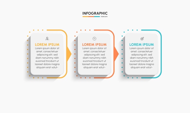 Icônes De Chronologie Infographique D'entreprise Conçues Pour Le Modèle De Fond Abstrait