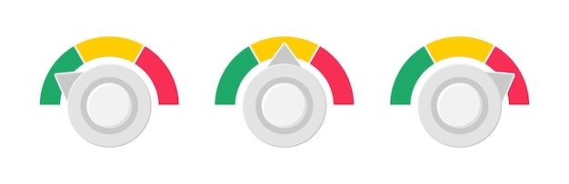 Icônes Colorées De Compteur De Vitesse échelle De Vitesse Colorée Icônes De Compteur De Jauge