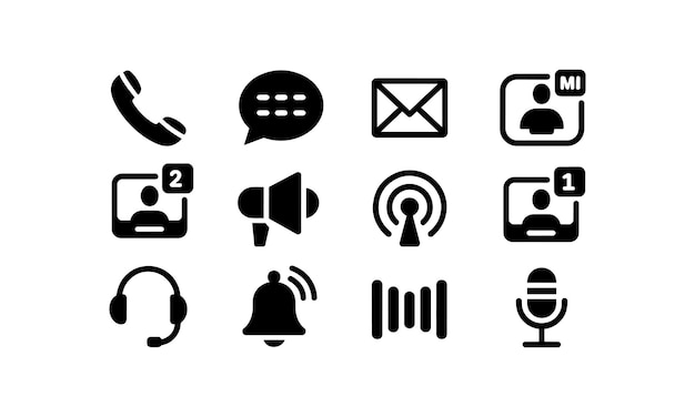 Icones de communication et d'interface