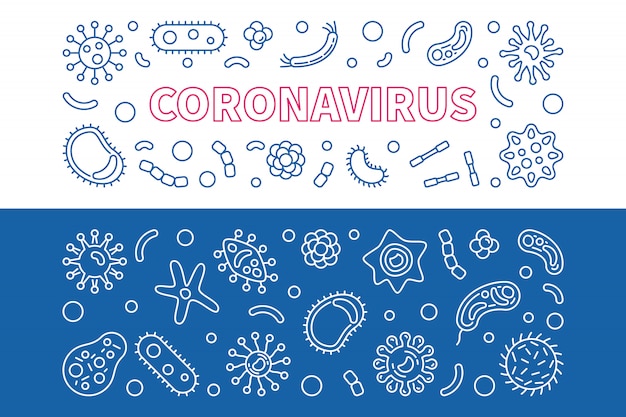 Icônes De Contour De Coronavirus