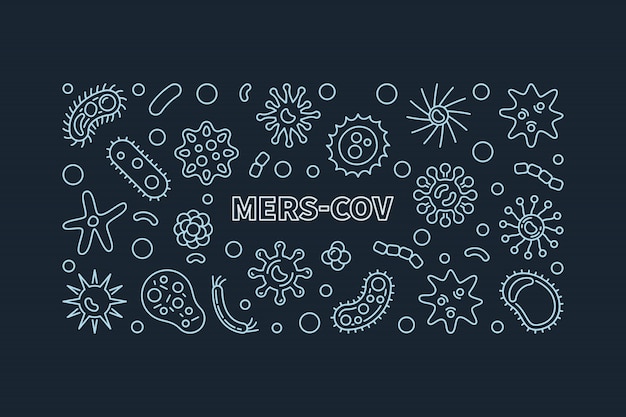 Icônes De Contour Simple Du Concept Mers-cov