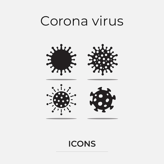 Icônes coronavirus Covid-19 simples et à la mode