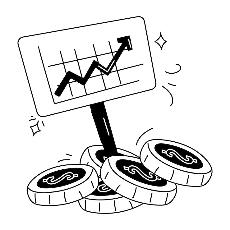 Vecteur icônes de doodle de collection d'actifs financiers