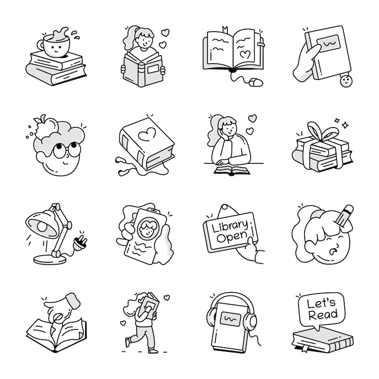Vecteur icones de doodle du personnage de bundle of worship