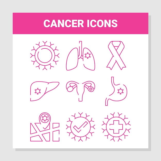 Vecteur icônes du cancer