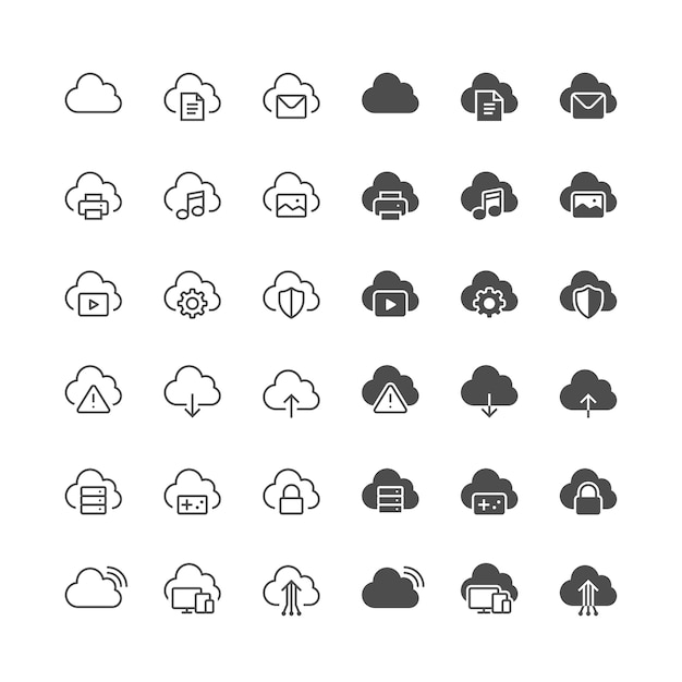 Icônes Du Cloud Computing