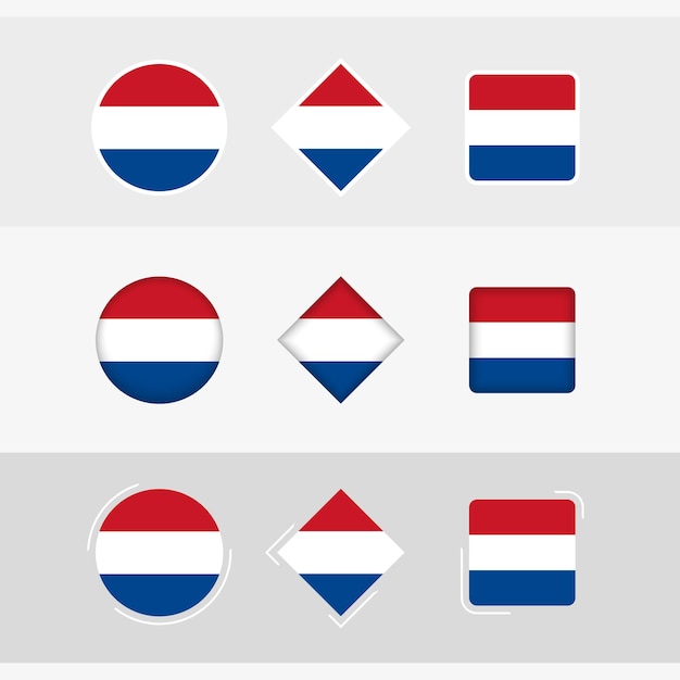 Les icônes du drapeau des Pays-Bas définissent le drapeau vectoriel des Pays-Bas