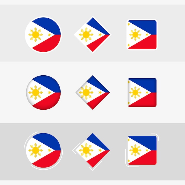 Vecteur les icônes du drapeau des philippines définissent le vecteur du drapeau des philippines