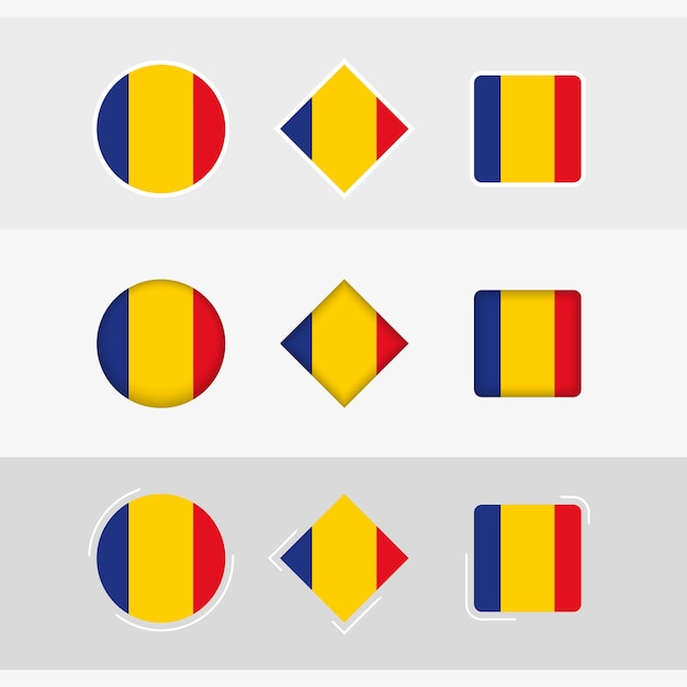 Les icônes du drapeau de la Roumanie définissent le drapeau vectoriel de la Roumanie