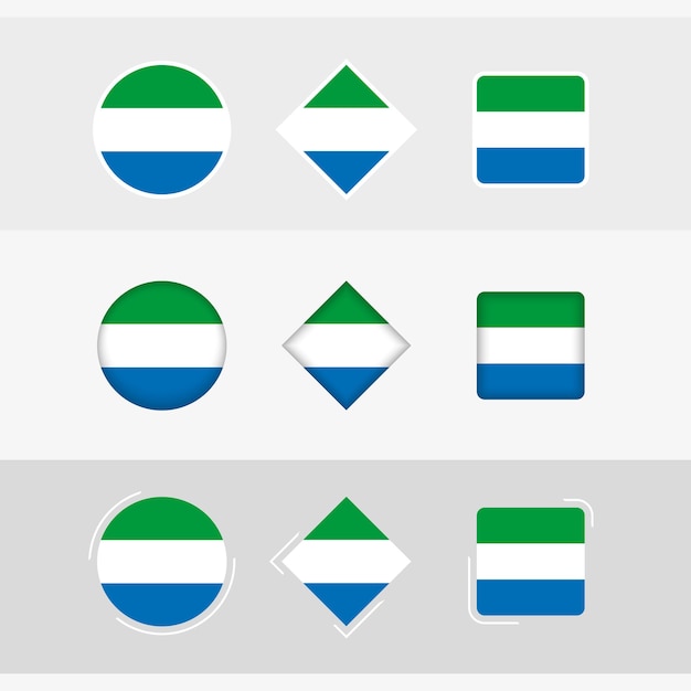 Vecteur les icônes du drapeau de la sierra leone définissent le drapeau vectoriel de la sierra leone