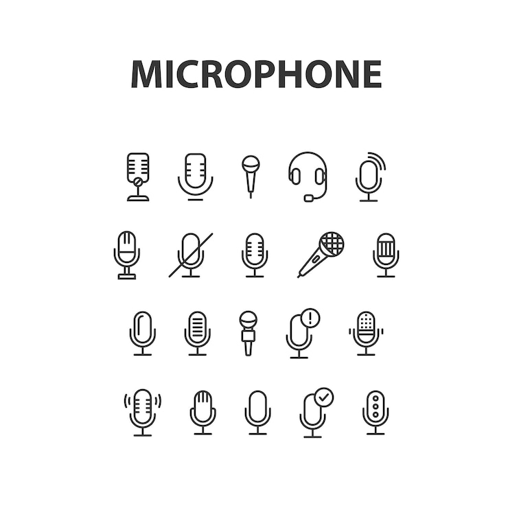 Vecteur les icônes du microphone