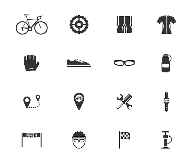 Les icônes du vélo sont simples.