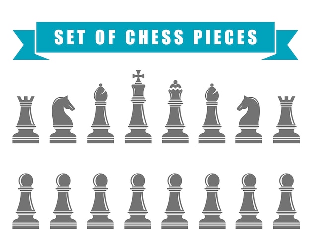 Vecteur icônes d'échecs. illustration.