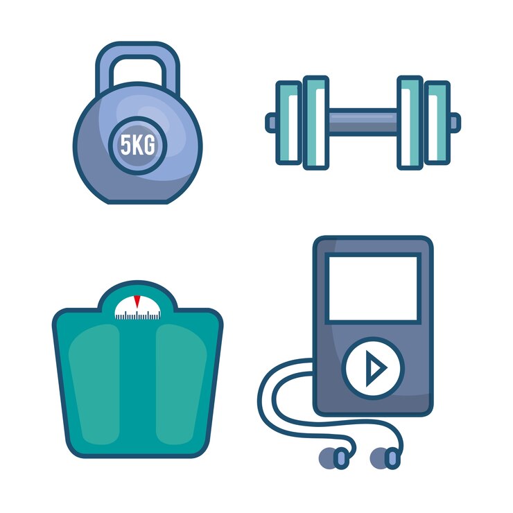 Vecteur icônes d&#39;éléments de mode de vie fitness