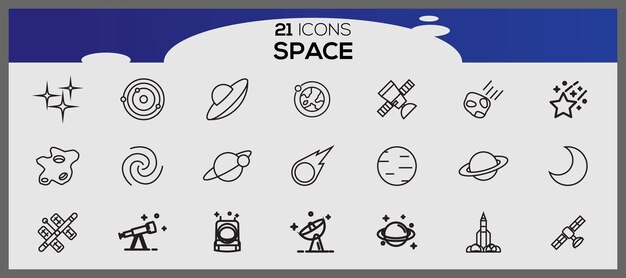 Les icônes d'espace sont des icônes de glyphes solides.