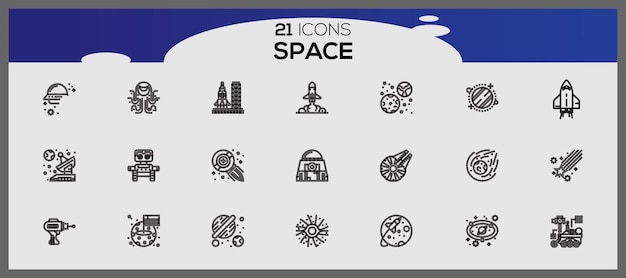 Les icônes d'espace sont des icônes de glyphes solides.