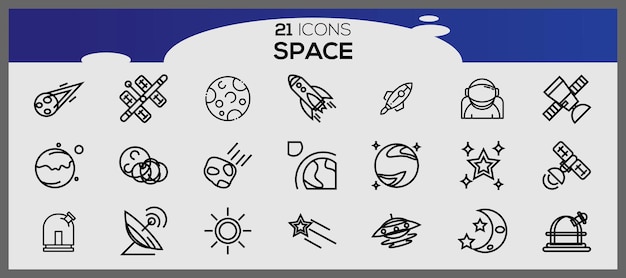 Les icônes d'espace sont des icônes de glyphes solides.