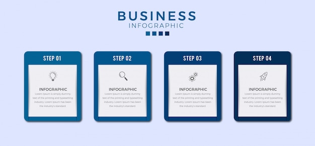 Icônes Ou étapes De Conception Infographique D'entreprise Premium