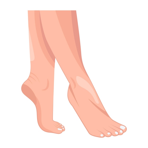 Icones de femmes aux pieds plats