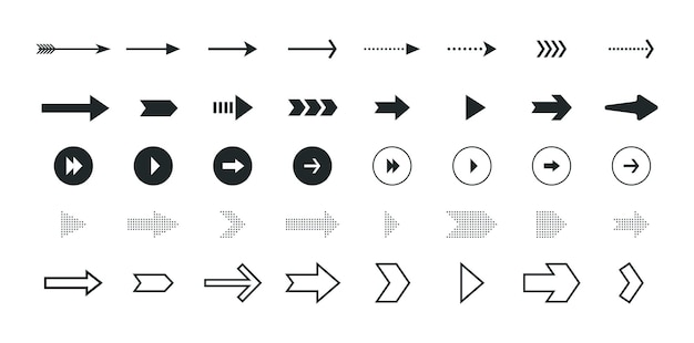 Les Icônes De Flèche Sont Isolées. Définir Différentes Flèches Ou Conceptions Web