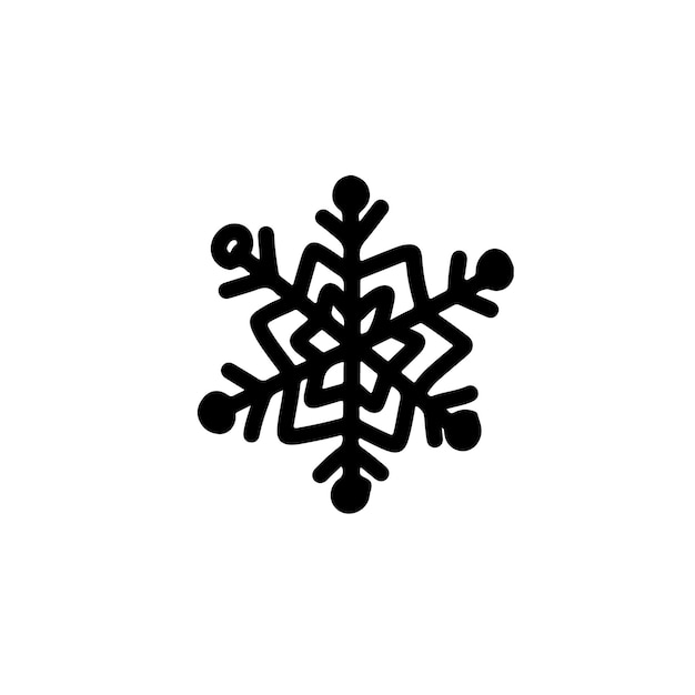 Icônes De Flocons De Neige Dessinés à La Main Sur Fond Blanc Pour La Conception De La Décoration Illustration Vectorielle Doodle éléments D'hiver Pour Noël Et Nouvel An