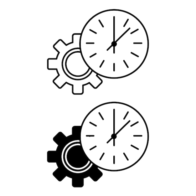 Vecteur icones de gestion du temps
