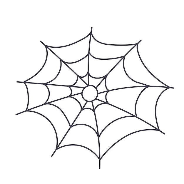 Icônes D'halloween De Toile D'araignée Dans Le Vecteur De Style Doodle