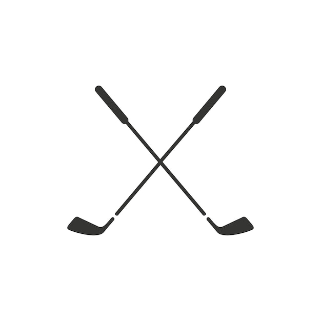 Vecteur des icônes de hockey sur gazon isolées sur un fond blanc des silhouettes de bâtons de hockey sur grass