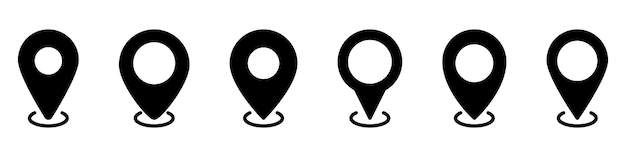 Icones d'identification de l'emplacement Collection d'icônes de l'identification d'emplacement Illustration vectorielle
