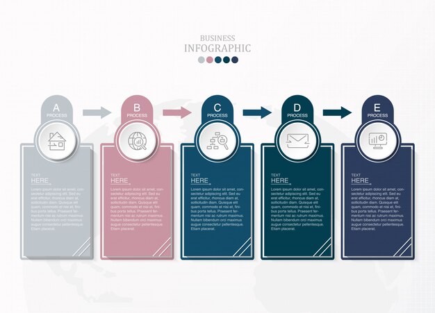 Icônes Et Infographie D'affaires Thème Bleu.