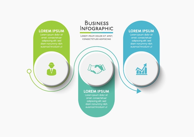 Vecteur icônes infographiques de la chronologie de la visualisation des données d'entreprise conçues pour le modèle d'arrière-plan abstrait