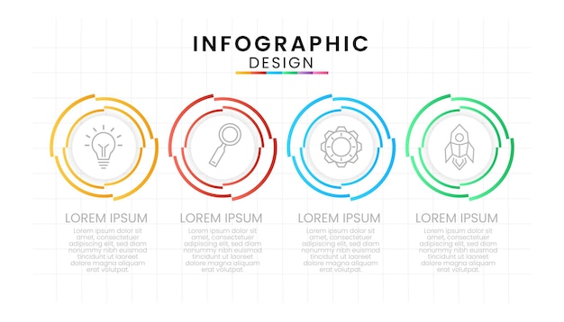 Icônes Infographiques Conçues Pour Un Modèle D'arrière-plan Moderne Avec 4 étapes D'options