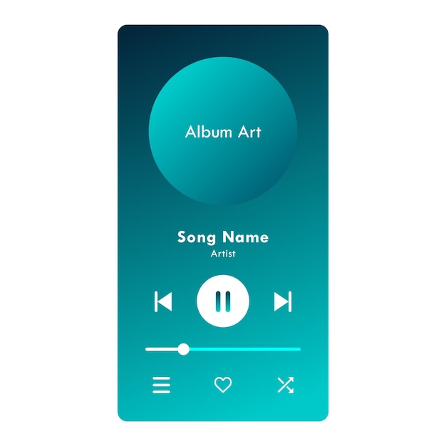 Icônes de l'interface utilisateur de l'application lecteur de musique Illustration vectorielle