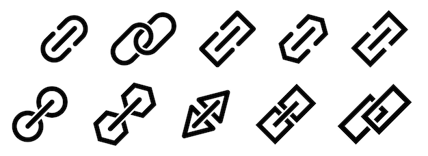Icones de liaison de chaîne