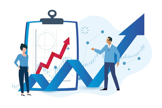 Vecteur icônes de la ligne de financement des entreprises système de stratégie d'analyse