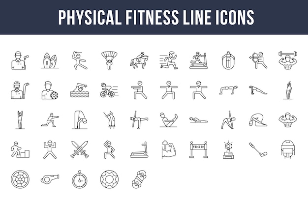 Icônes de ligne de forme physique