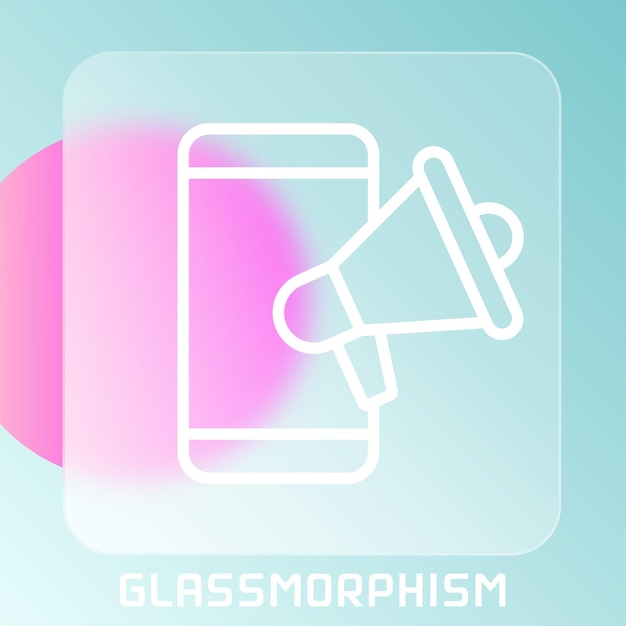 Icônes de ligne de périphérique et de technologie sur le modèle de glassmorphisme Icônes de périphérique de glassmorphisme