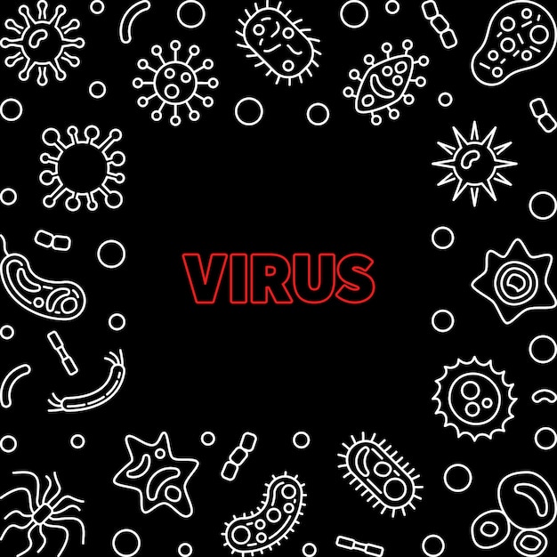 Icônes Linéaires De Concept De Virus