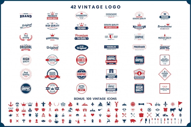 Icônes Et Logos Vectoriels Rétro Vintage