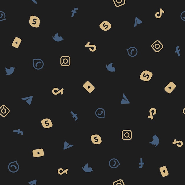 Des icônes de médias sociaux, un motif homogène, un arrière-plan vectoriel