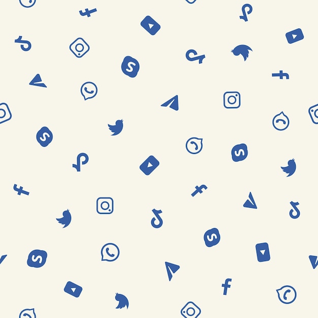 Des icônes de médias sociaux, un motif homogène, un arrière-plan vectoriel